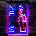 ADVPRO Nail Hand Hold Flowers Beauty Salon  Dual Color LED Neon Sign st6-i3796 - Red & Blue