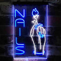 ADVPRO Nail Hand Hold Flowers Beauty Salon  Dual Color LED Neon Sign st6-i3796 - White & Blue