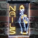 ADVPRO Nail Hand Hold Flowers Beauty Salon  Dual Color LED Neon Sign st6-i3796 - White & Yellow