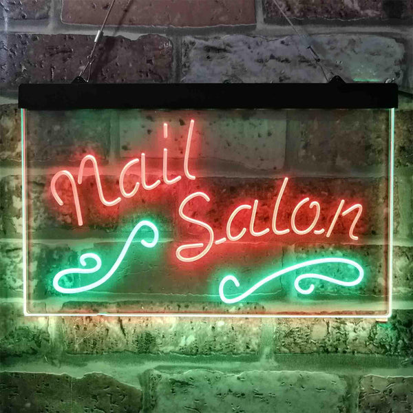 ADVPRO Nail Salon Dual Color LED Neon Sign st6-i3797 - Green & Red