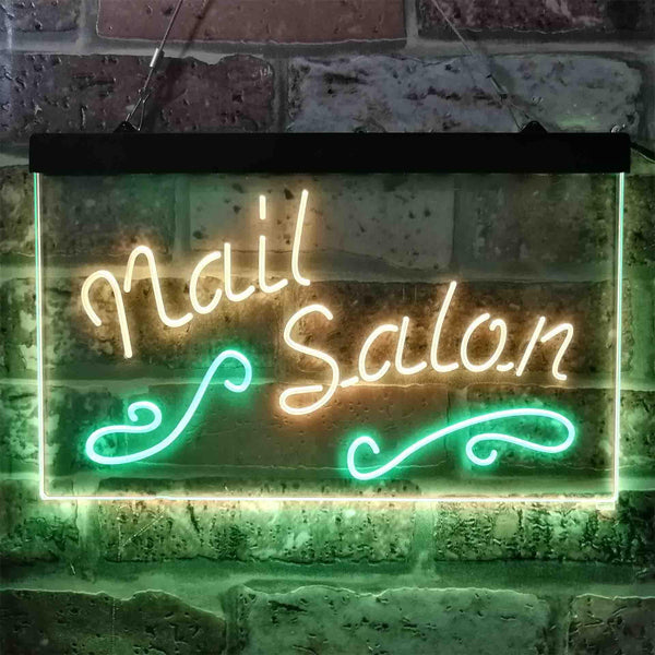 ADVPRO Nail Salon Dual Color LED Neon Sign st6-i3797 - Green & Yellow