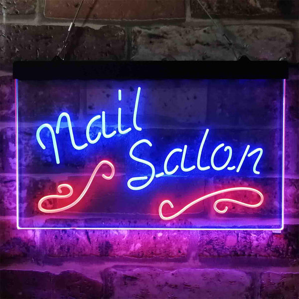 ADVPRO Nail Salon Dual Color LED Neon Sign st6-i3797 - Red & Blue