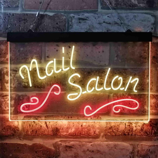 ADVPRO Nail Salon Dual Color LED Neon Sign st6-i3797 - Red & Yellow