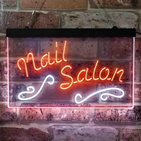 ADVPRO Nail Salon Dual Color LED Neon Sign st6-i3797 - White & Orange