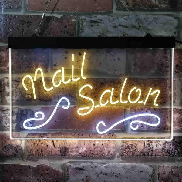 ADVPRO Nail Salon Dual Color LED Neon Sign st6-i3797 - White & Yellow