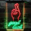 ADVPRO Good Luck Hand  Dual Color LED Neon Sign st6-i3798 - Green & Red