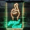 ADVPRO Good Luck Hand  Dual Color LED Neon Sign st6-i3798 - Green & Yellow