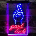 ADVPRO Good Luck Hand  Dual Color LED Neon Sign st6-i3798 - Red & Blue