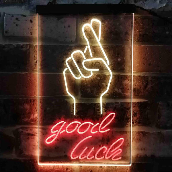 ADVPRO Good Luck Hand  Dual Color LED Neon Sign st6-i3798 - Red & Yellow