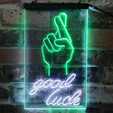 ADVPRO Good Luck Hand  Dual Color LED Neon Sign st6-i3798 - White & Green