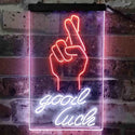 ADVPRO Good Luck Hand  Dual Color LED Neon Sign st6-i3798 - White & Orange
