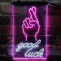 ADVPRO Good Luck Hand  Dual Color LED Neon Sign st6-i3798 - White & Purple