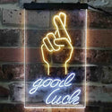 ADVPRO Good Luck Hand  Dual Color LED Neon Sign st6-i3798 - White & Yellow