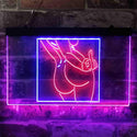 ADVPRO Bad Bitch Middle Finger FXXK Girl Room Dual Color LED Neon Sign st6-i3799 - Blue & Red