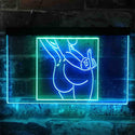 ADVPRO Bad Bitch Middle Finger FXXK Girl Room Dual Color LED Neon Sign st6-i3799 - Green & Blue