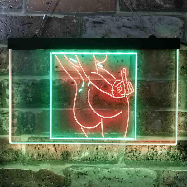 ADVPRO Bad Bitch Middle Finger FXXK Girl Room Dual Color LED Neon Sign st6-i3799 - Green & Red