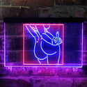 ADVPRO Bad Bitch Middle Finger FXXK Girl Room Dual Color LED Neon Sign st6-i3799 - Red & Blue