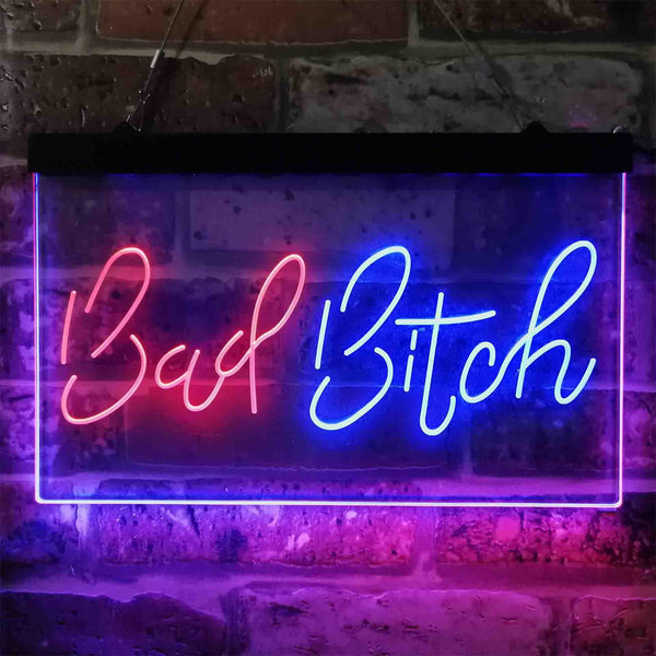 ADVPRO Bad Bitch Woman Shed Room Dual Color LED Neon Sign st6-i3800 - Blue & Red