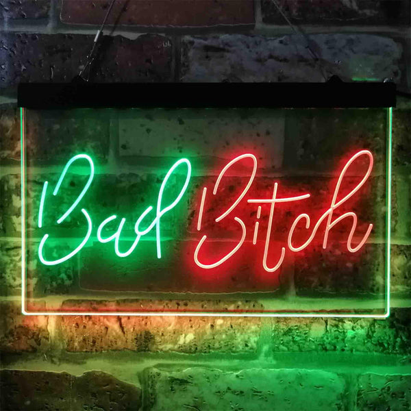 ADVPRO Bad Bitch Woman Shed Room Dual Color LED Neon Sign st6-i3800 - Green & Red