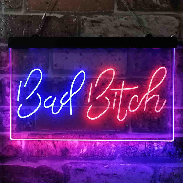 ADVPRO Bad Bitch Woman Shed Room Dual Color LED Neon Sign st6-i3800 - Red & Blue