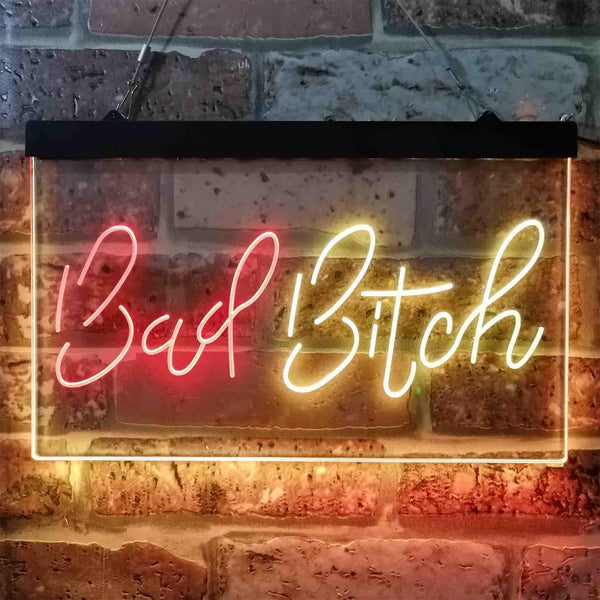 ADVPRO Bad Bitch Woman Shed Room Dual Color LED Neon Sign st6-i3800 - Red & Yellow