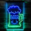 ADVPRO Full Beer Mug Arrow Down  Dual Color LED Neon Sign st6-i3801 - Green & Blue