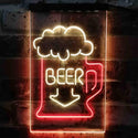 ADVPRO Full Beer Mug Arrow Down  Dual Color LED Neon Sign st6-i3801 - Red & Yellow