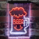 ADVPRO Full Beer Mug Arrow Down  Dual Color LED Neon Sign st6-i3801 - White & Orange