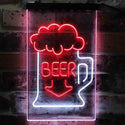 ADVPRO Full Beer Mug Arrow Down  Dual Color LED Neon Sign st6-i3801 - White & Red