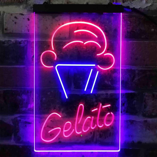 ADVPRO Gelato Ice Cream Shop  Dual Color LED Neon Sign st6-i3802 - Blue & Red