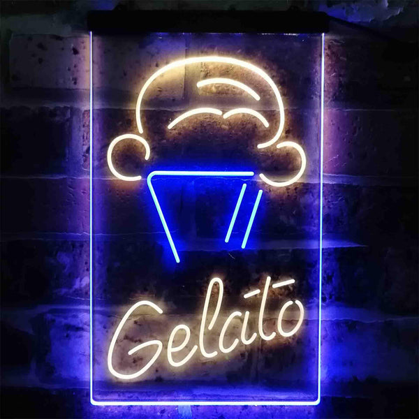 ADVPRO Gelato Ice Cream Shop  Dual Color LED Neon Sign st6-i3802 - Blue & Yellow
