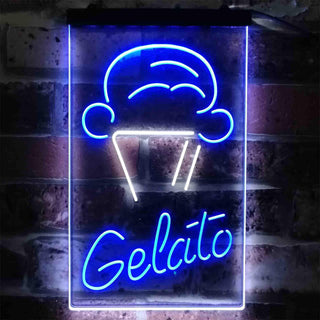 ADVPRO Gelato Ice Cream Shop  Dual Color LED Neon Sign st6-i3802 - White & Blue