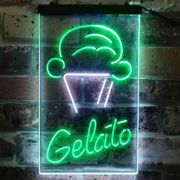 ADVPRO Gelato Ice Cream Shop  Dual Color LED Neon Sign st6-i3802 - White & Green