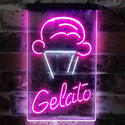 ADVPRO Gelato Ice Cream Shop  Dual Color LED Neon Sign st6-i3802 - White & Purple