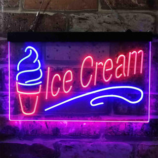 ADVPRO Ice Cream Dual Color LED Neon Sign st6-i3803 - Blue & Red