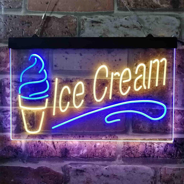 ADVPRO Ice Cream Dual Color LED Neon Sign st6-i3803 - Blue & Yellow