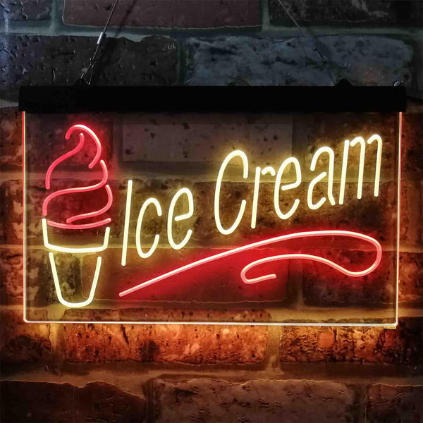 ADVPRO Ice Cream Dual Color LED Neon Sign st6-i3803 - Red & Yellow