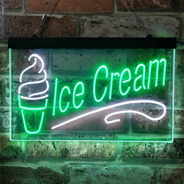 ADVPRO Ice Cream Dual Color LED Neon Sign st6-i3803 - White & Green