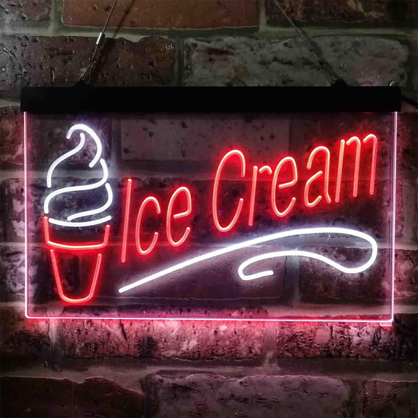 ADVPRO Ice Cream Dual Color LED Neon Sign st6-i3803 - White & Red