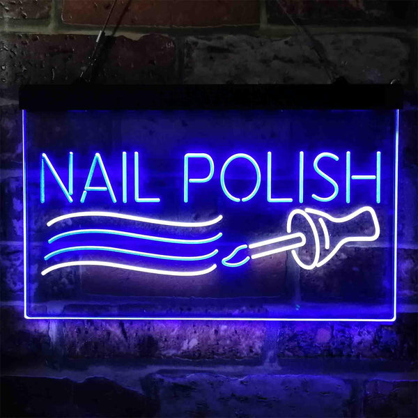 ADVPRO Nail Polish Dual Color LED Neon Sign st6-i3805 - White & Blue