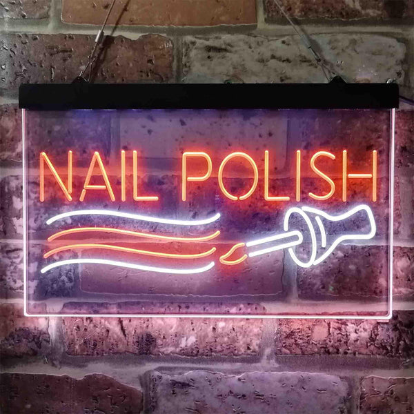 ADVPRO Nail Polish Dual Color LED Neon Sign st6-i3805 - White & Orange