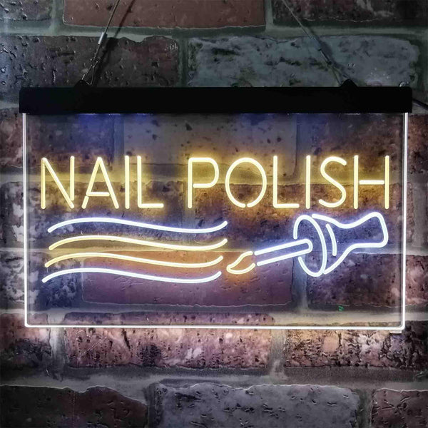 ADVPRO Nail Polish Dual Color LED Neon Sign st6-i3805 - White & Yellow