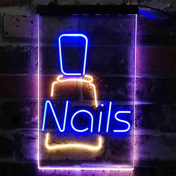 ADVPRO Nail Bottle Beauty Salon  Dual Color LED Neon Sign st6-i3806 - Blue & Yellow