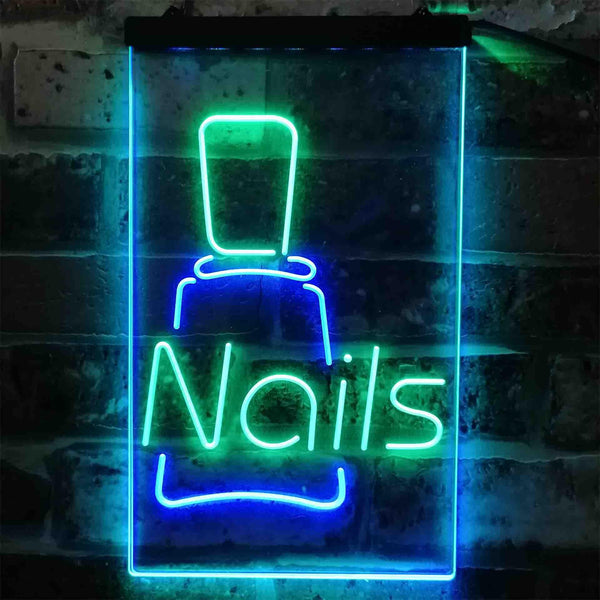 ADVPRO Nail Bottle Beauty Salon  Dual Color LED Neon Sign st6-i3806 - Green & Blue