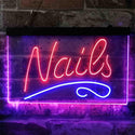 ADVPRO Nails Beauty Salon Dual Color LED Neon Sign st6-i3808 - Blue & Red