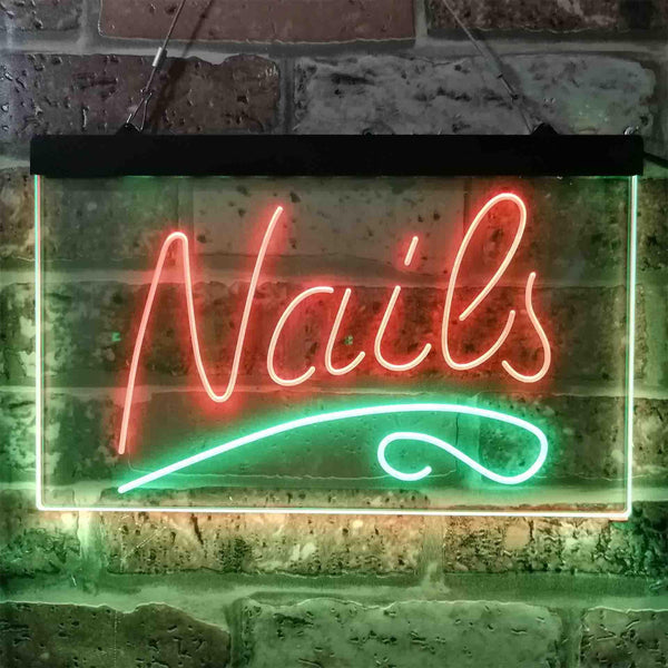 ADVPRO Nails Beauty Salon Dual Color LED Neon Sign st6-i3808 - Green & Red