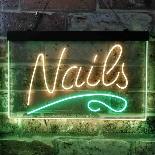ADVPRO Nails Beauty Salon Dual Color LED Neon Sign st6-i3808 - Green & Yellow