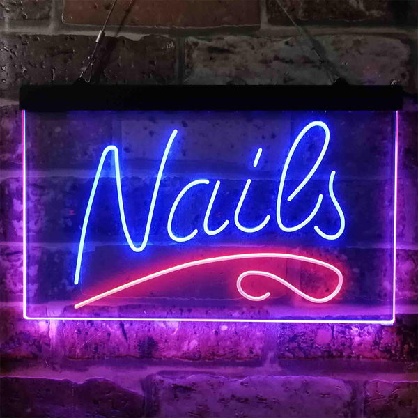 ADVPRO Nails Beauty Salon Dual Color LED Neon Sign st6-i3808 - Red & Blue