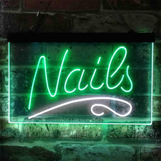 ADVPRO Nails Beauty Salon Dual Color LED Neon Sign st6-i3808 - White & Green