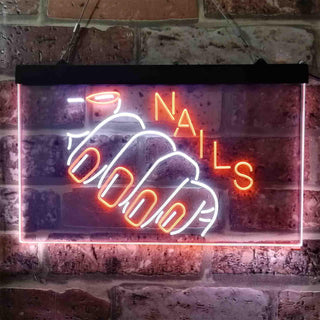 ADVPRO Nails Hand Waxing Dual Color LED Neon Sign st6-i3809 - White & Orange